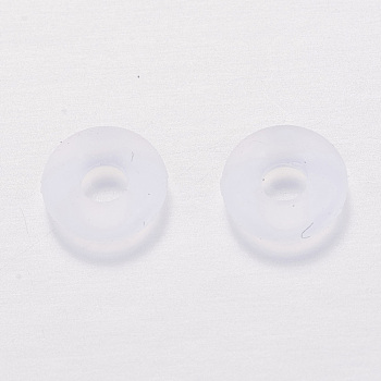 Rubber O Rings, Donut Spacer Beads, Fit European Clip Stopper Beads, Clear, 2mm