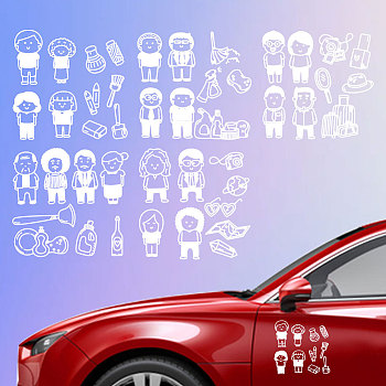 Plastic Reflective Vinyl Car Stickers, Waterproof Decals for Vehicle Decoration, Human, 148x155mm