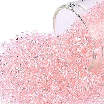 TOHO Round Seed Beads, Japanese Seed Beads, (171) Dyed AB Ballerina Pink, 11/0, 2.2mm, Hole: 0.8mm, about 1110pcs/10g