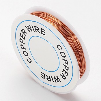 Bare Round Copper Wire, Raw Copper Wire, Copper Jewelry Craft Wire, Nickel Free, 24 Gauge, 0.5mm, about 8m/roll
