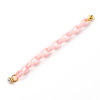Acrylic Cable Chain Phone Case Chain, Anti-Slip Phone Finger Strap, Phone Grip Holder for DIY Phone Case Decoration, Golden, Misty Rose, 17.9cm