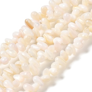 Natural Freshwater Beads Strands, Teardrop, 6~7.5x3~4x3~4mm, Hole: 0.8mm, about 116~119pcs/strand, 14.88''~14.96''(37.8~38cm)