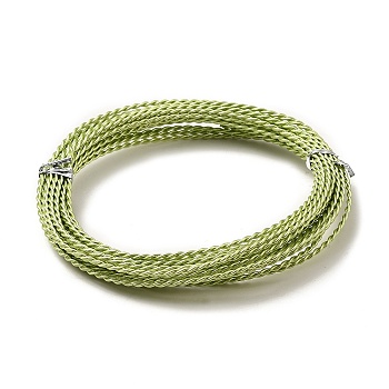 Aluminum Wire, Twisted Round, Yellow Green, 1.6mm, about 16.40 Feet(5m)/Roll