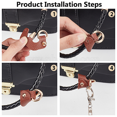 WADORN 2 Pairs 2 Colors Leather Undamaged Bag Triangle Buckle Connector(FIND-WR0010-77B)-3