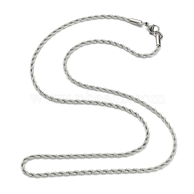 304 Stainless Steel Necklaces Unisex Rope Chain Necklaces(NJEW-507L-10)-2