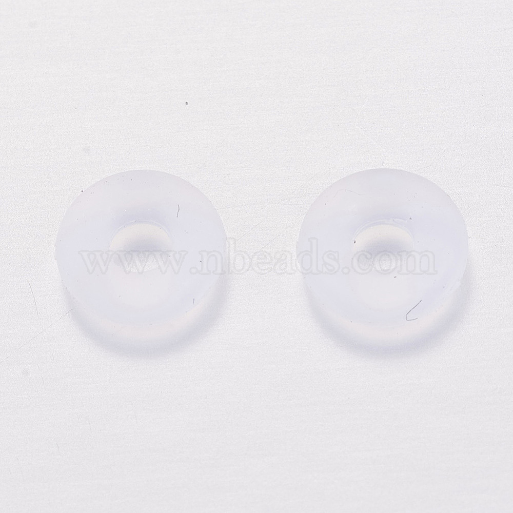 Rubber O Rings, Donut Spacer Beads, Fit European Clip Stopper Beads, Clear,  6x2mm, Hole: 3mm