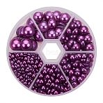 Medium Orchid Imitation Pearl Beads Assorted Mixed Sizes 4-12mm Flat Back Pearl Cabochons, Medium Orchid, 4~12x2~6mm, about 660pcs/box(SACR-PH0001-47)