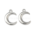 Alloy Pendants, Moon Charms, Platinum, 21.5x15.5x2mm, Hole: 2mm(PALLOY-P317-07P)