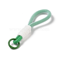 Braided Nylon Strap, Alloy Clasp for Key Chain Bag Phone Lanyard, Lime Green, 155mm(AJEW-C035-03G)