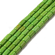 Synthetic Turquoise Beads Strands, Dyed, Column, Yellow Green, 6x4mm, Hole: 1mm, about 64pcs/strand, 15.5 inch(X-TURQ-G120-4x6mm-08)