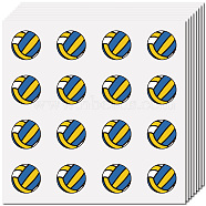 8Pcs Plastic Waterproof Self-Adhesive Picture Stickers, Round Dot Cartoon Decals for Kid's Art Craft, Volleyball, 150x150mm, Sticker: 25mm, 8 pcs/set(DIY-WH0428-177)