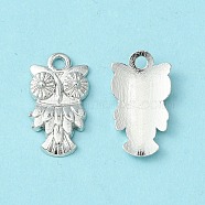 Tibetan Style Alloy Pendants, Halloween, Owl, Platinum, Cadmium Free & Lead Free, 20x11x3mm, Hole: 2mm(TIBEP-0639-P-LF)