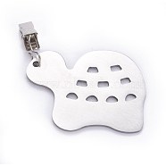 Stainless Steel Tablecloth Pendants, with Clips, Tortoise, Stainless Steel Color, Tortoise: 70x55x2mm(X-STAS-WH0013-04P)