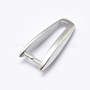 925 Sterling Silver Pendant Bails, Ice Pick & Pinch Bails, Platinum, 11.5x5x2.5mm, pin: 0.7mm(STER-P034-63P)