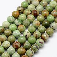 Natural Green Opal Beads Strands, Round, 10mm, Hole: 1mm, about 38pcs/strand, 14.5 inch(G-K209-04B-10mm)