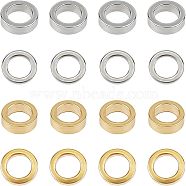 304 Stainless Steel Beads, Flat Round, Golden & Stainless Steel Color, 6x2mm, Hole: 4mm, 60pcs/box(STAS-UN0005-46)