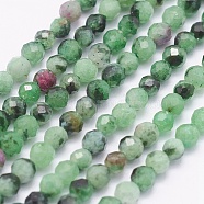 Natural Ruby in Zoisite Beads Strands, Faceted, Round, 2~2.5mm, Hole: 0.5mm, about 195~208pcs/strand, 15.7 inch(40cm)(G-J369-11-2mm)