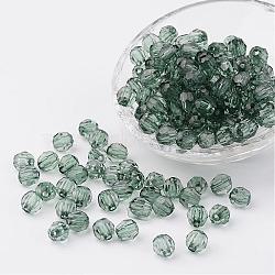 Transparent Acrylic Beads, Faceted, Round, Azure, 8mm, Hole: 1.5~2mm, about 1800pcs/500g(DB8mmC-34)