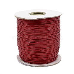 Waxed Polyester Cord, Bead Cord, FireBrick, 0.5mm, about 169.51~174.98 Yards(155~160m)/Roll(YC-0.5mm-118)