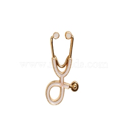 Medical Echometer Enamel Pin, Gold Plated Alloy Creative Badge for Backpack Clothes, Golden, 26x14.5x2mm, pin 1.2mm(JEWB-WH0023-18G-04)