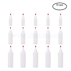 PandaHall Elite Plastic Glue Bottles, White, 78~147x29~45mm, Capacity: 30ml, 120ml, 180ml, 15pcs/set(TOOL-PH0008-04M)