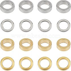 304 Stainless Steel Beads, Flat Round, Golden & Stainless Steel Color, 6x2mm, Hole: 4mm, 60pcs/box(STAS-UN0005-46)