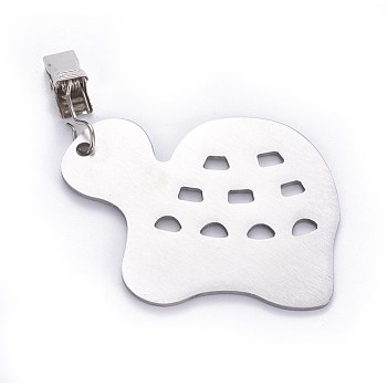 Stainless Steel Tablecloth Pendants, with Clips, Tortoise, Stainless Steel Color, Tortoise: 70x55x2mm