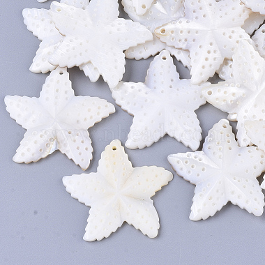 Creamy White Starfish Freshwater Shell Pendants