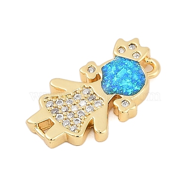 Brass Micro Pave Cubic Zirconia Pendants(KK-I723-33G)-2