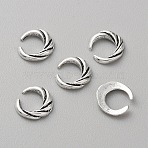 Alloy Cabochons, Nail Art Accessories Decorations, Double Horn/Crescent Moon, Antique Silver, 8x8x1mm(MRMJ-WH0008-39AS)