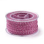 Macrame Cotton Cord, Braided Rope, with Plastic Reel, for Wall Hanging, Crafts, Gift Wrapping, Old Rose, 1.2mm, about 26.25 Yards(24m)/Roll(OCOR-H110-01B-14)