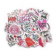 50Pcs Mother`s Day Paper Stickers, for DIY Scrapbooking , Journal Decoration, Heart, Mixed Color, 41~55x47~75x0.1mm, about 50Pcs/Bag(DIY-M055-06A)