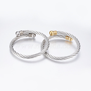 304 Stainless Steel Torque Bangles, Mixed Color, 2-1/8 inch(55mm)
~2-3/8 inch(60mm)(BJEW-G584-18)
