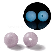 Luminous Candy Color Glass Bead, Glow in the Dark,  Round, Thistle, 6mm, Hole: 0.8mm(GLAA-E031-01A-04)