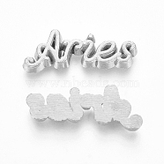 Silver Color Plated Alloy Cabochons, Twelve Constellations, Aries, 7~10x15~48x1.5~2mm(PALLOY-WH0068-08S-A)