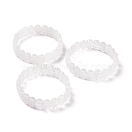 Natural Quartz Crystal Oval Beaded Stretch Bracelet, Gemstone Jewelry for Women, Inner Diameter: 2-1/8 inch(5.4~5.5cm)(G-E010-01P)