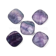 Natural Colorful Fluorite Cabochons, Square, Faceted, 15x15x5.5mm(G-I370-04A)