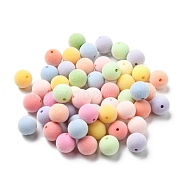 Flocky Acrylic Beads, Round, Mixed Color, 14x13.5mm, Hole: 2mm(OACR-T005-27-14mm)