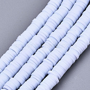 Handmade Polymer Clay Beads Strands, for DIY Jewelry Crafts Supplies, Heishi Beads, Disc/Flat Round, Light Steel Blue, 6x0.5~1mm, Hole: 1.8mm, about 290~320pcs/strand, 15.75 inch~16.14 inch(40~41cm)(CLAY-R089-6mm-024)