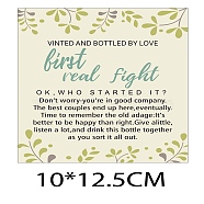 Coated Paper Adhesive Sticker, Wine Bottle Adhesive Label, Anniversary Theme, Rectangle, Beige, 12.5x10cm(DIY-WH0233-137)