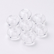 Glass European Beads, Large Hole Beads, Rondelle, Clear, 15x10mm, Hole: 5mm(X-GDA006-01)