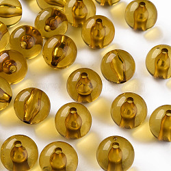 Transparent Acrylic Beads, Round, Goldenrod, 16x15mm, Hole: 2.8mm, about 220pcs/500g(MACR-S370-A16mm-737)