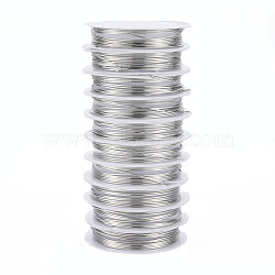 Copper Jewelry Wire, Platinum, 18 Gauge, 1mm, about 5.9 Feet(1.8m)/roll, 10 rolls/group(CWIR-S002-1.0mm-01)