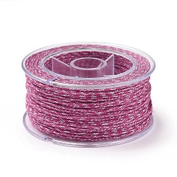 Macrame Cotton Cord, Braided Rope, with Plastic Reel, for Wall Hanging, Crafts, Gift Wrapping, Old Rose, 1.2mm, about 26.25 Yards(24m)/Roll(OCOR-H110-01B-14)