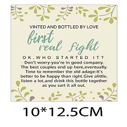 Coated Paper Adhesive Sticker, Wine Bottle Adhesive Label, Anniversary Theme, Rectangle, Beige, 12.5x10cm(DIY-WH0233-137)