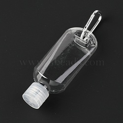 50ml Portable PETG Travel Bottles with Keychain, Leakproof Squeeze Bottles with Flip Caps, Clear, 14.5cm, Capacity: 50ml(1.69fl. oz)(KY-H006-01C)