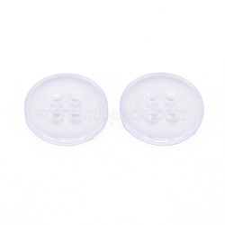 4-Hole Resin Buttons, Flat Round, Clear, 15x2mm, Hole: 2mm(BUTT-N018-061)