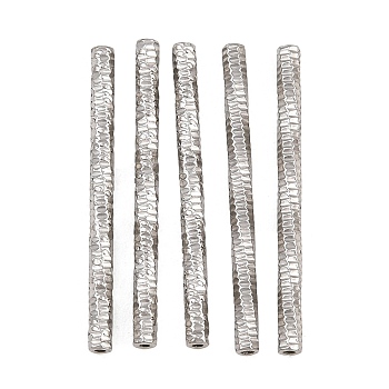 304 Stainless Steel Tube Beads, Stainless Steel Color, 26x2mm, Hole: 0.5~1mm