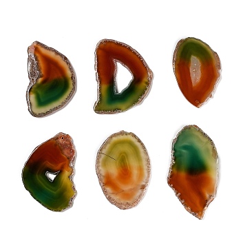 Natural Druzy Agate Big Pendants, Dyed & Heated, Nuggets Charms, 73~94x51~64x4~5mm, Hole: 2mm