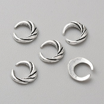 Alloy Cabochons, Nail Art Accessories Decorations, Double Horn/Crescent Moon, Antique Silver, 8x8x1mm